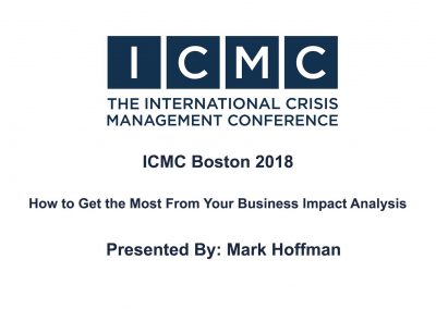 Mark Hoffman – How to Get the Most From Your Business Impact Analysis